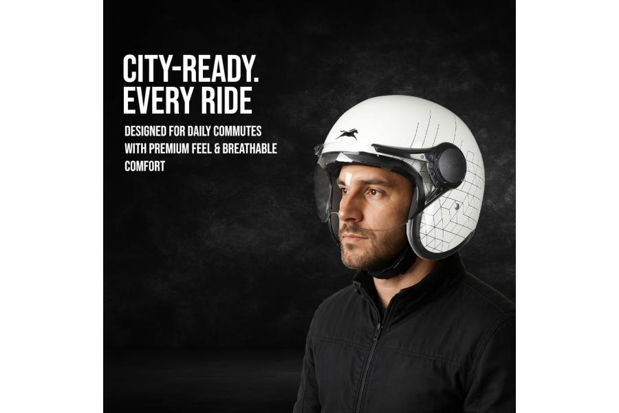 TVS Cruisetown Open Face Helmet   Half Face Helmet for Riders 