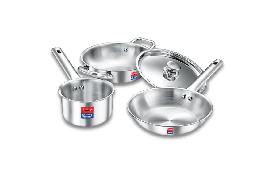 Prestige TRIPLY 4 Pc Cookware Set | TRIPLY Splendid | Fry Pan 22cm/1.9