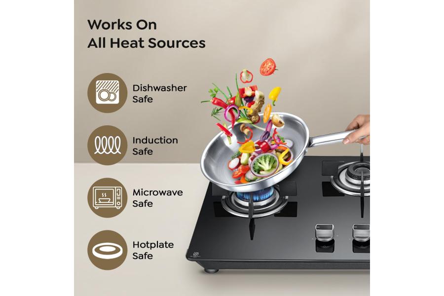 Prestige TRIPLY 4 Pc Cookware Set | TRIPLY Splendid | Fry Pan 22cm/1.9