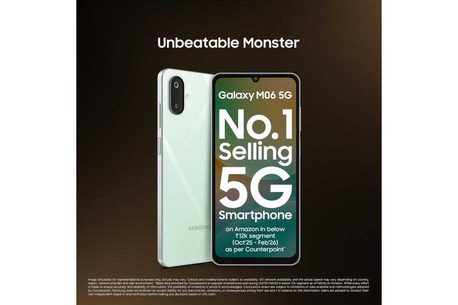 Samsung Galaxy M06 5G Mobile (Sage Green, 4GB RAM, 128GB Storage) 