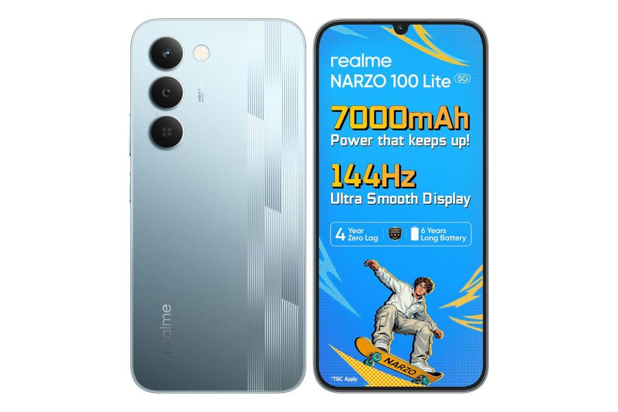 realme narzo 100 Lite 5G (Frost Silver,4GB+128GB) | 7000mAh Titan Batt