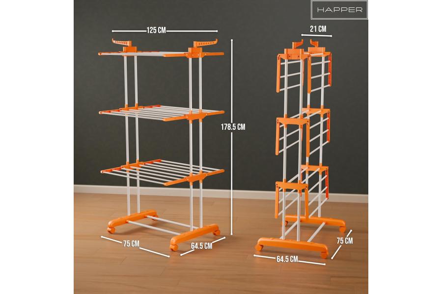 Happer Premium Clothes Stand for Drying with Wheels 