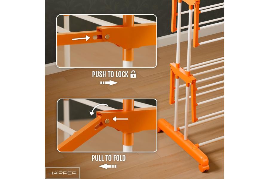 Happer Premium Clothes Stand for Drying with Wheels 