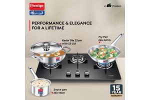 Prestige TRIPLY 4 Pc Cookware Set | TRIPLY Splendid | Fry Pan 22cm/1.9